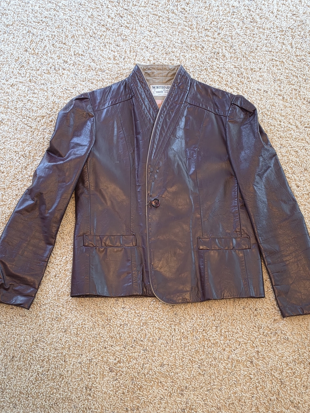 Vintage Northside Fashions Genuine Leather Bugundy Women’s Jacket Retro